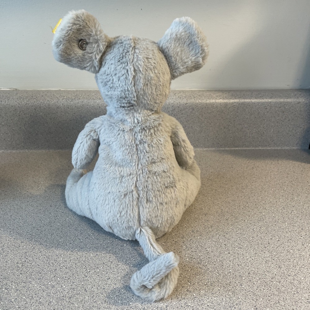 Steiff Cheesy Mouse Soft Cuddly Plush 7" Gray Germany #056246 - Picture 3 of 4